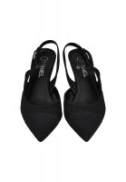 Chanel Black Shoes with a Pearl