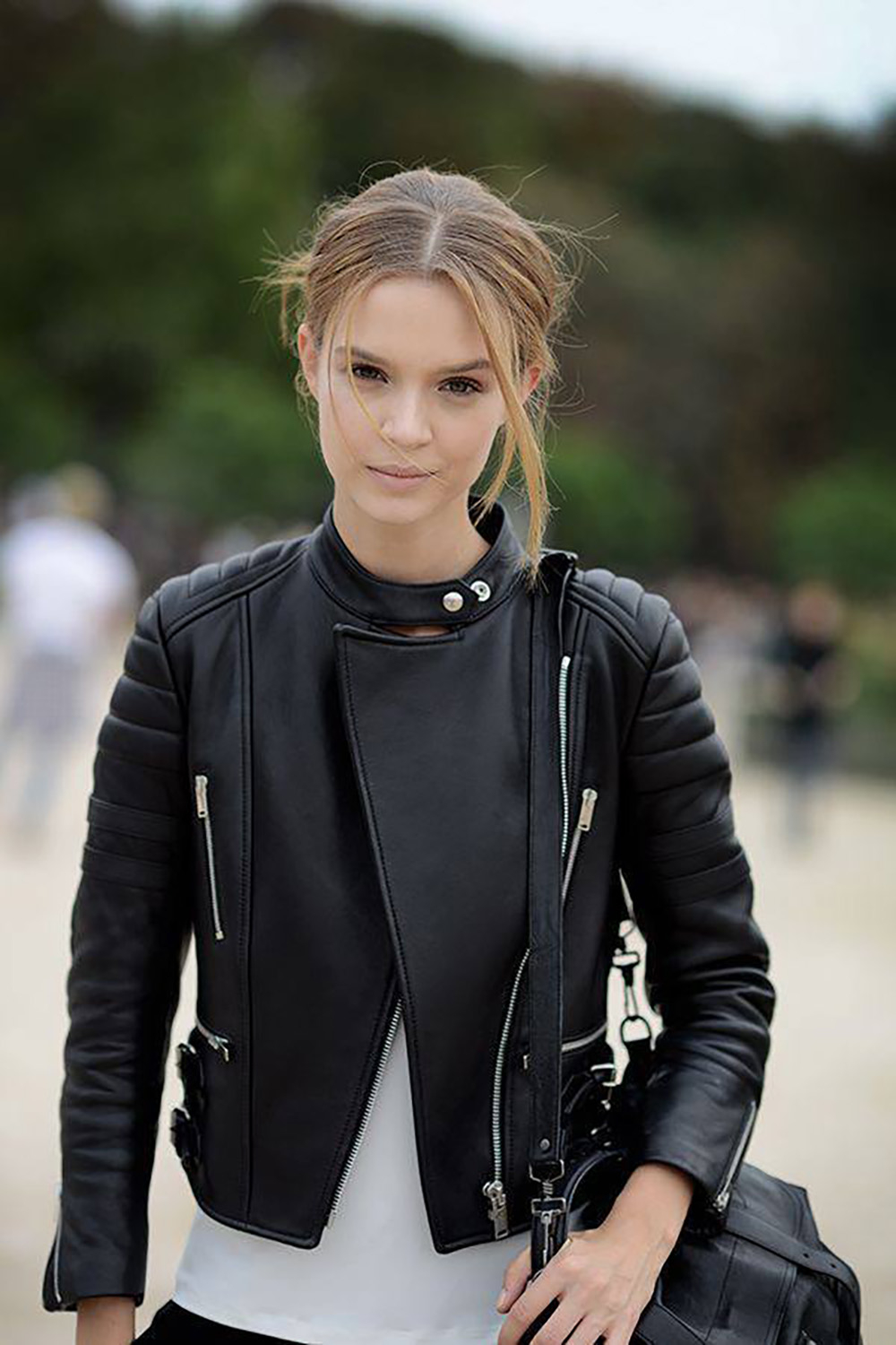 Céline Black Leather Biker Jacket