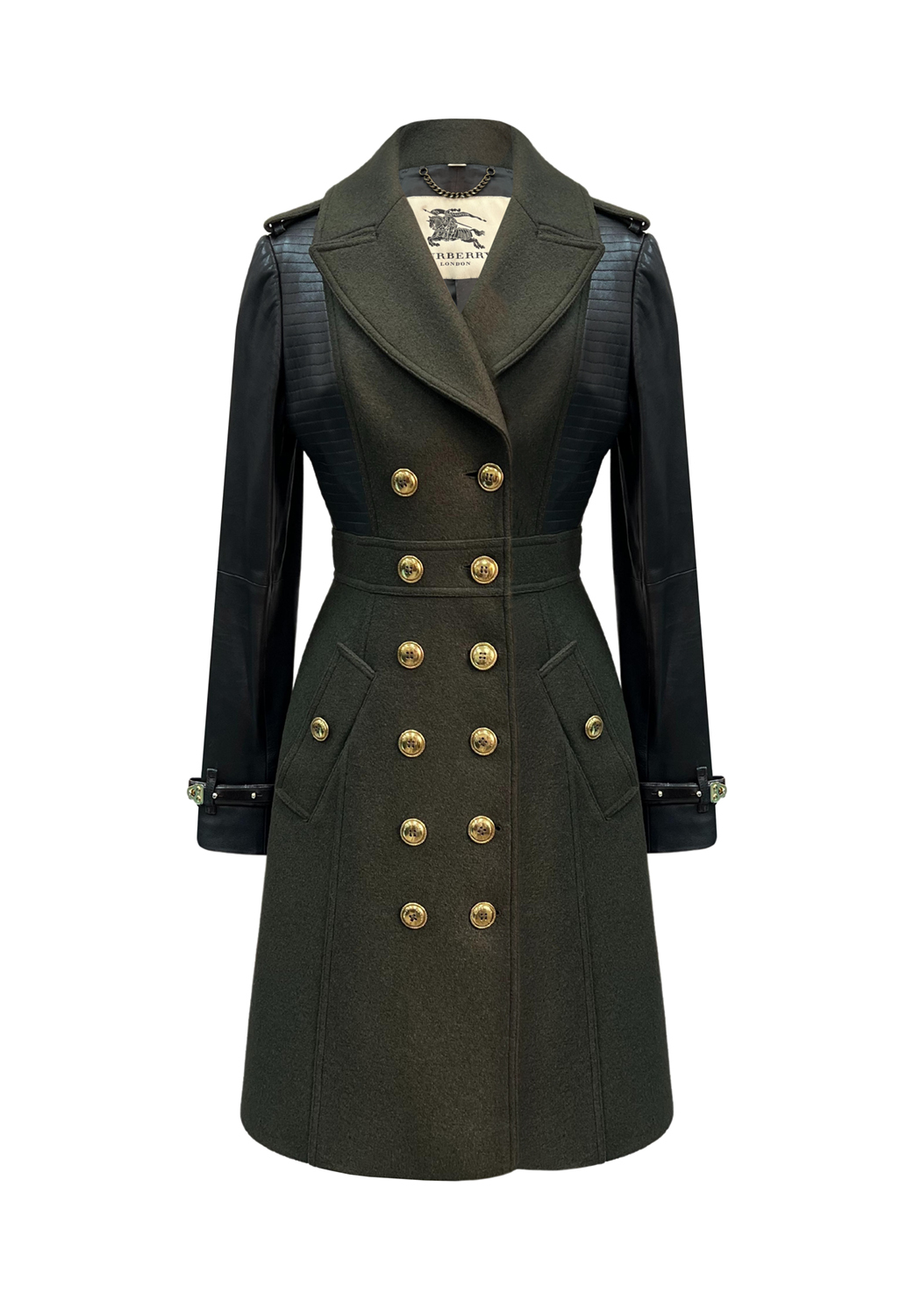 Burberry Dark Green Wool Coat