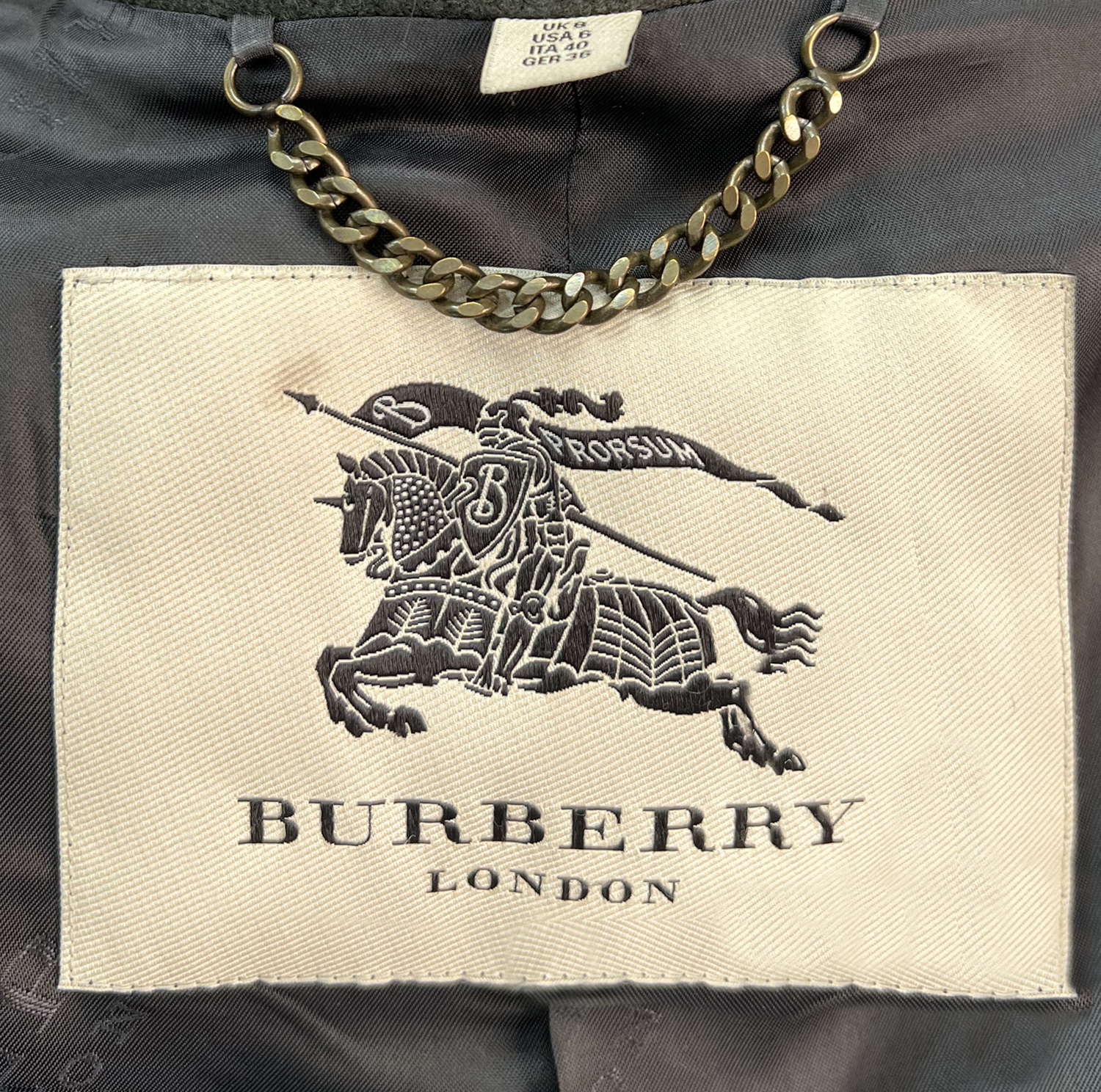 Burberry Dark Green Wool Coat