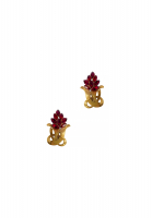 Red Crystals Clip-On Earrings