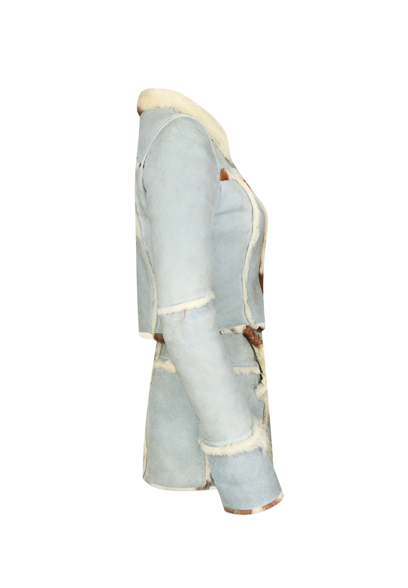 Dolce&Gabbana Light Blue Sheepskin Suit