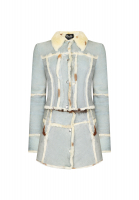 Dolce&Gabbana Light Blue Sheepskin Suit