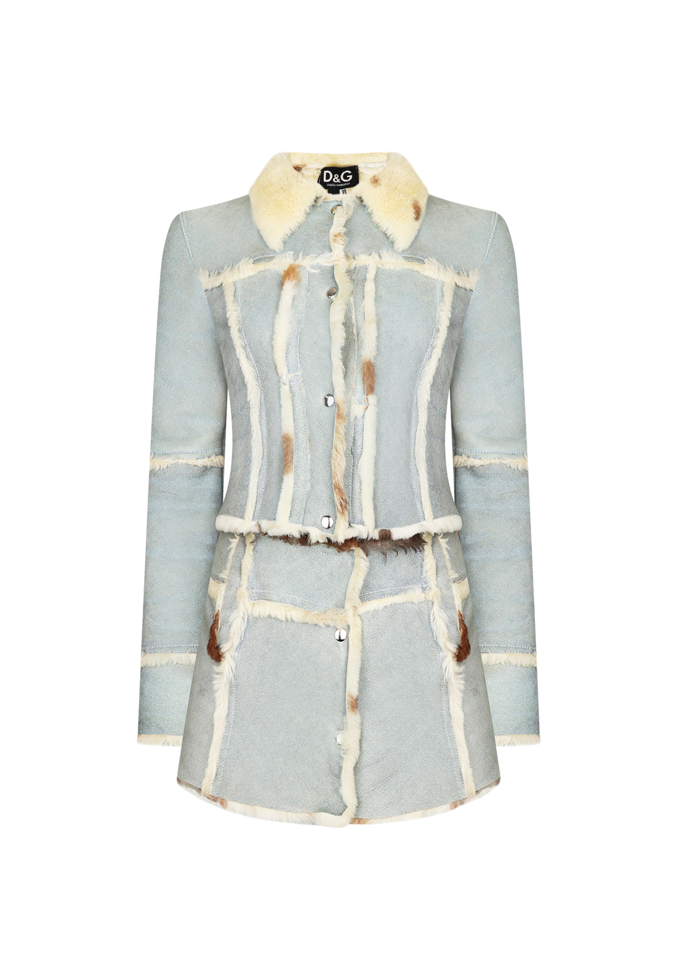 Dolce&Gabbana Light Blue Sheepskin Suit