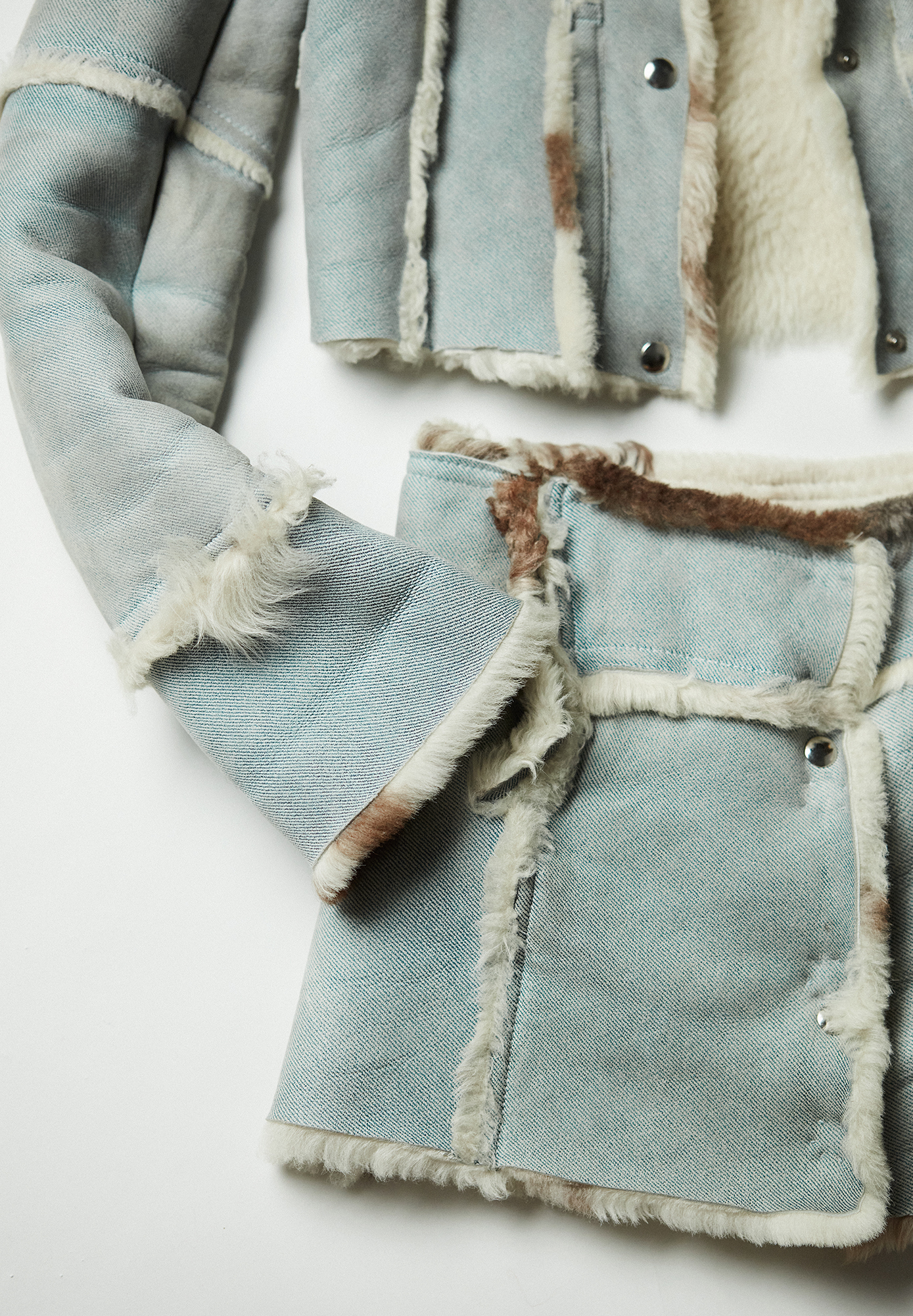 Dolce&Gabbana Light Blue Sheepskin Suit