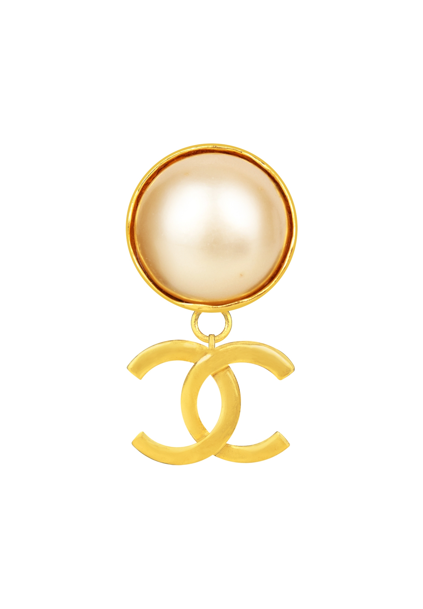Chanel Pearl Clips With Logo