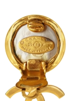 Chanel Pearl Clips With Logo