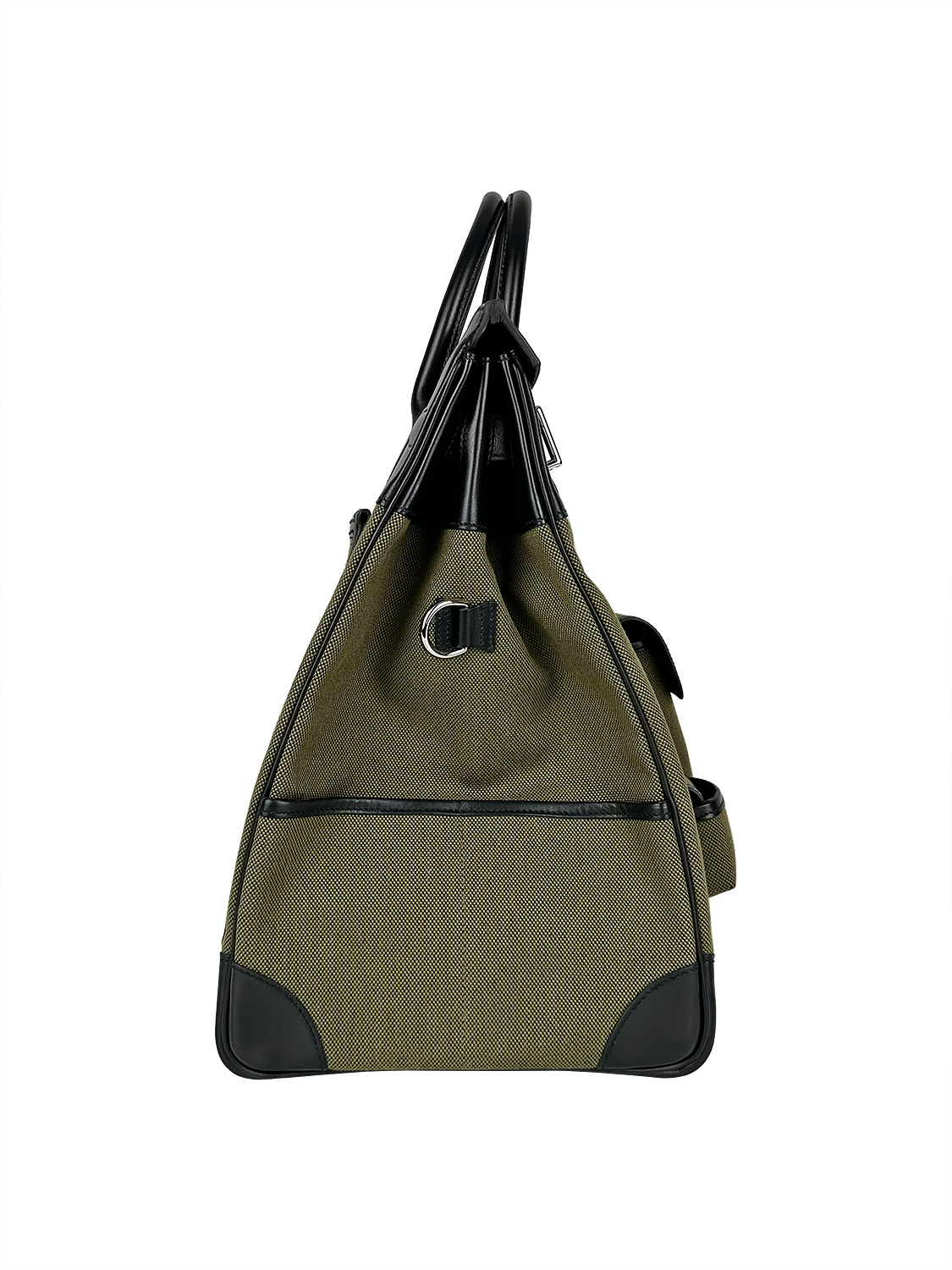 Hermès Cargo HAC Birkin 40 Noir Ever Calf & Khaki Toile Goeland Bag