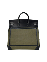 Hermès Cargo HAC Birkin 40 Noir Ever Calf & Khaki Toile Goeland Bag