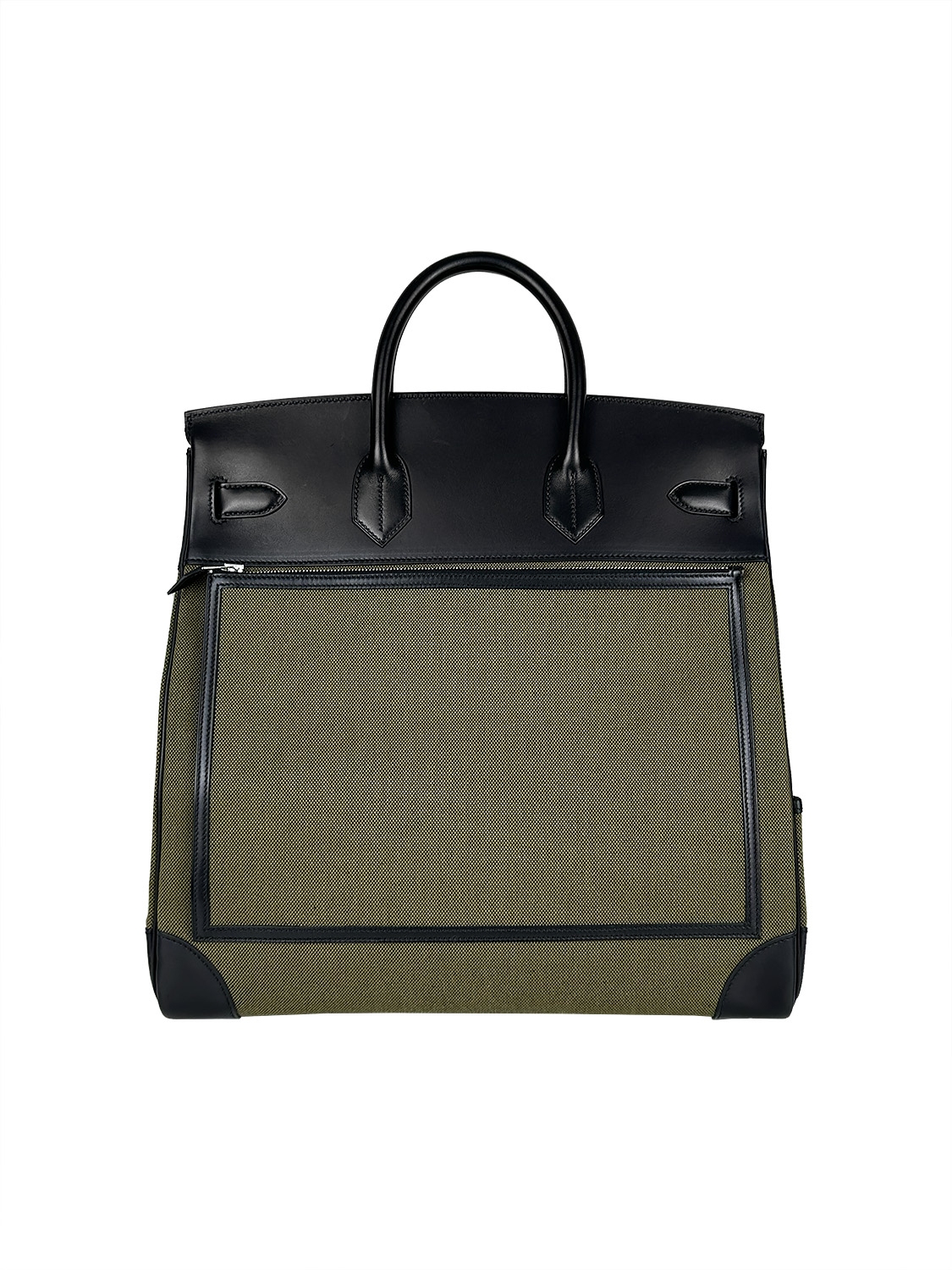 Hermès Cargo HAC Birkin 40 Noir Ever Calf & Khaki Toile Goeland Bag