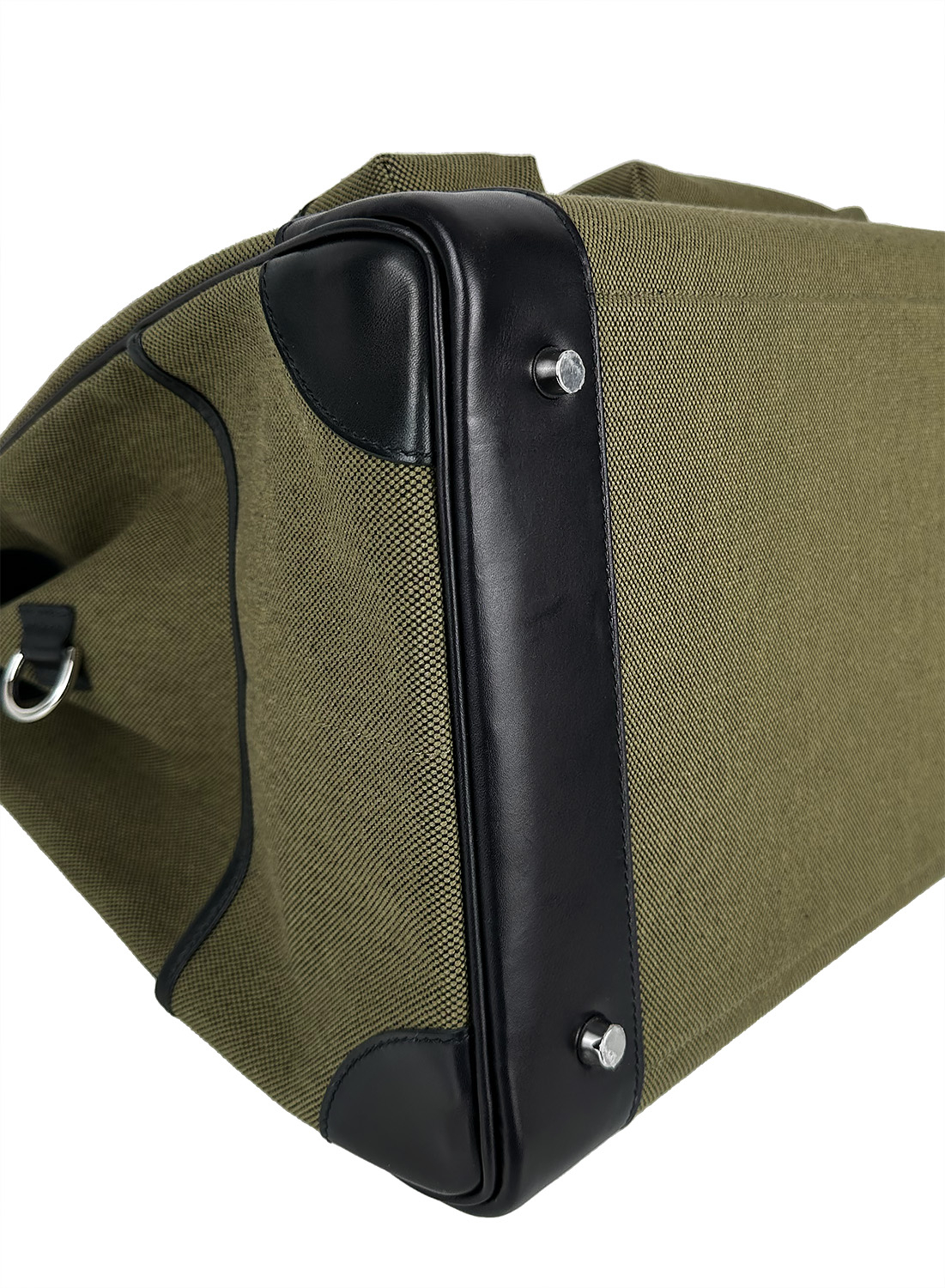 Hermès Cargo HAC Birkin 40 Noir Ever Calf & Khaki Toile Goeland Bag