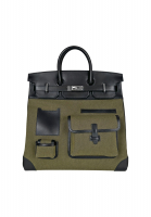Hermès Cargo HAC Birkin 40 Noir Ever Calf & Khaki Toile Goeland Bag