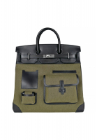 Hermès Cargo HAC Birkin 40 Noir Ever Calf & Khaki Toile Goeland Bag