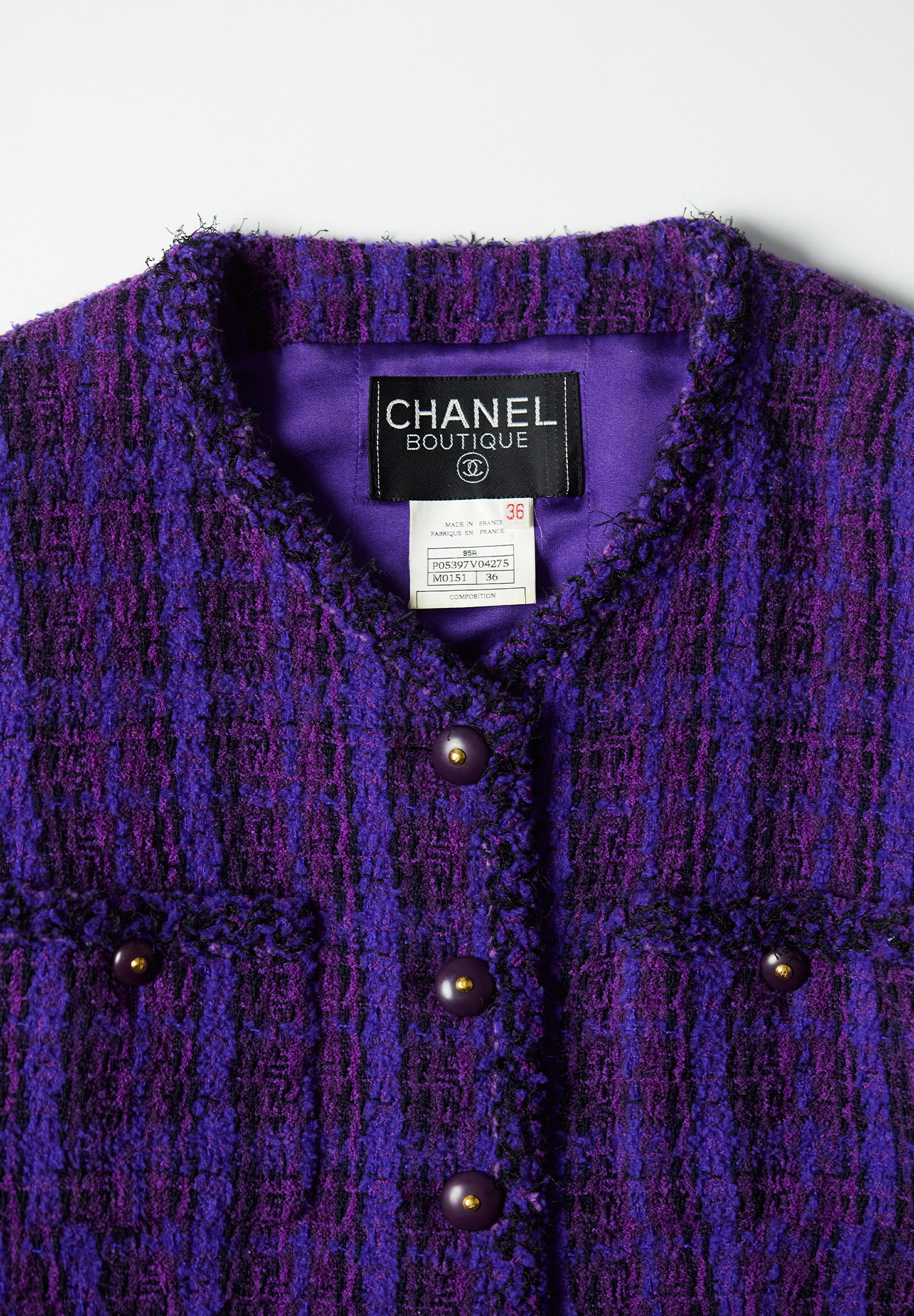 Chanel Cropped Plaid Jacket