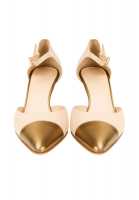 Beige Chanel Strappy Heels