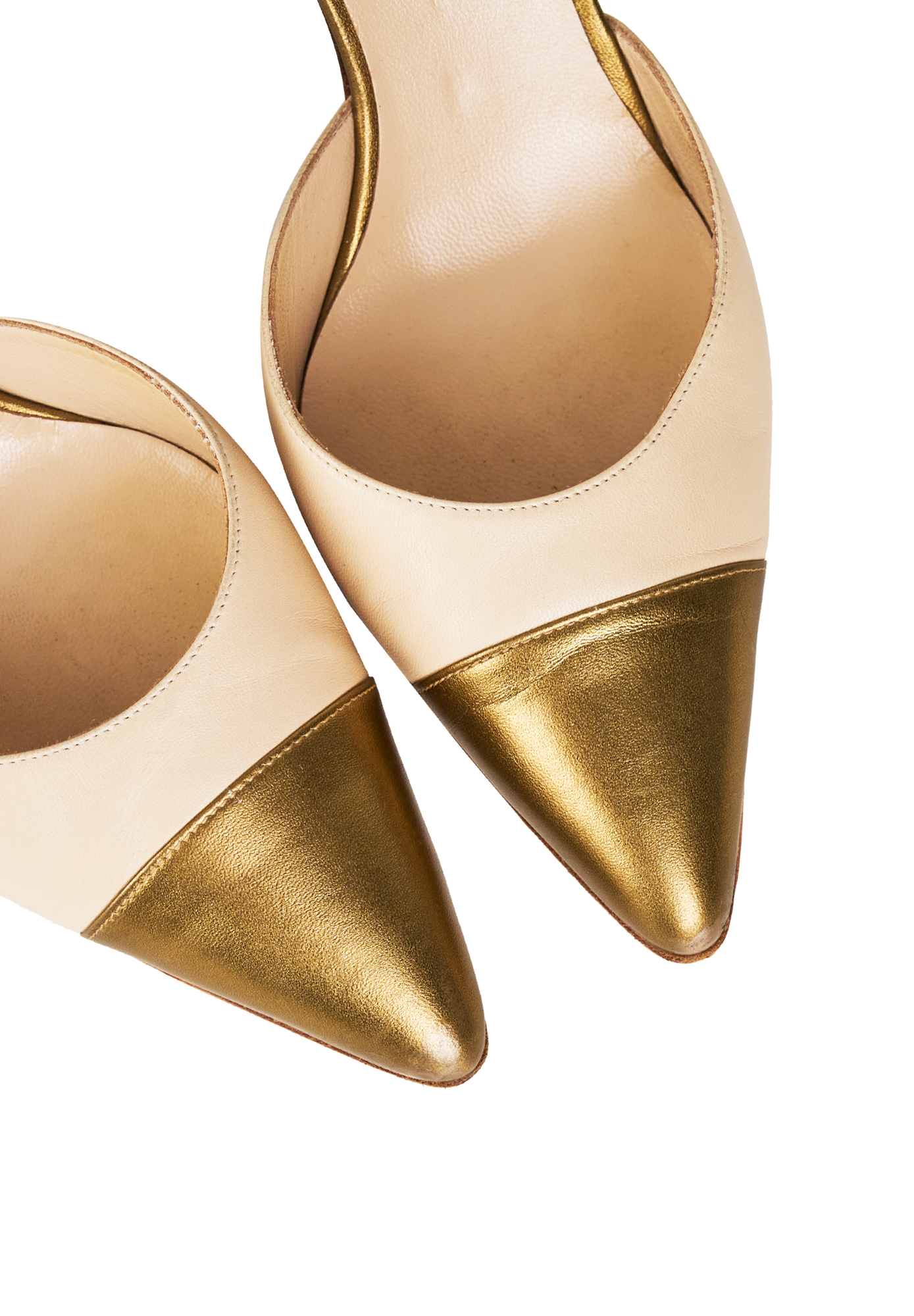 Beige Chanel Strappy Heels