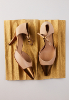 Beige Chanel Strappy Heels