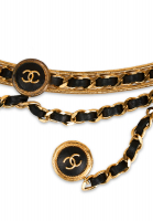Chanel Gold Belt with Clover Pendant