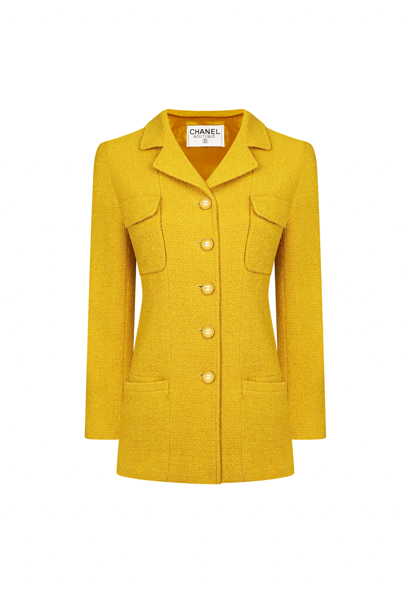 Chanel Mustard Coloured Tweed Jacket