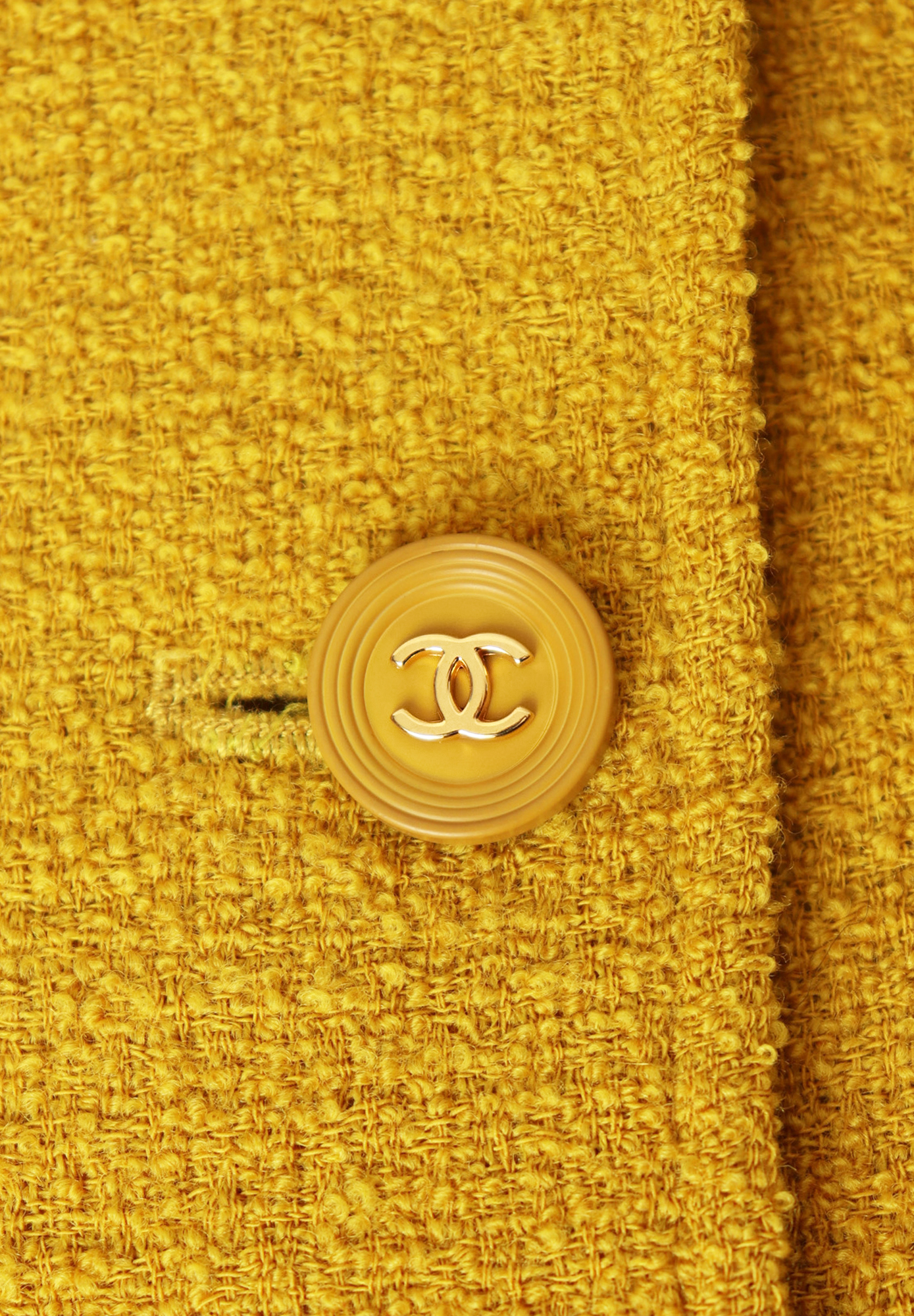 Chanel Mustard Coloured Tweed Jacket