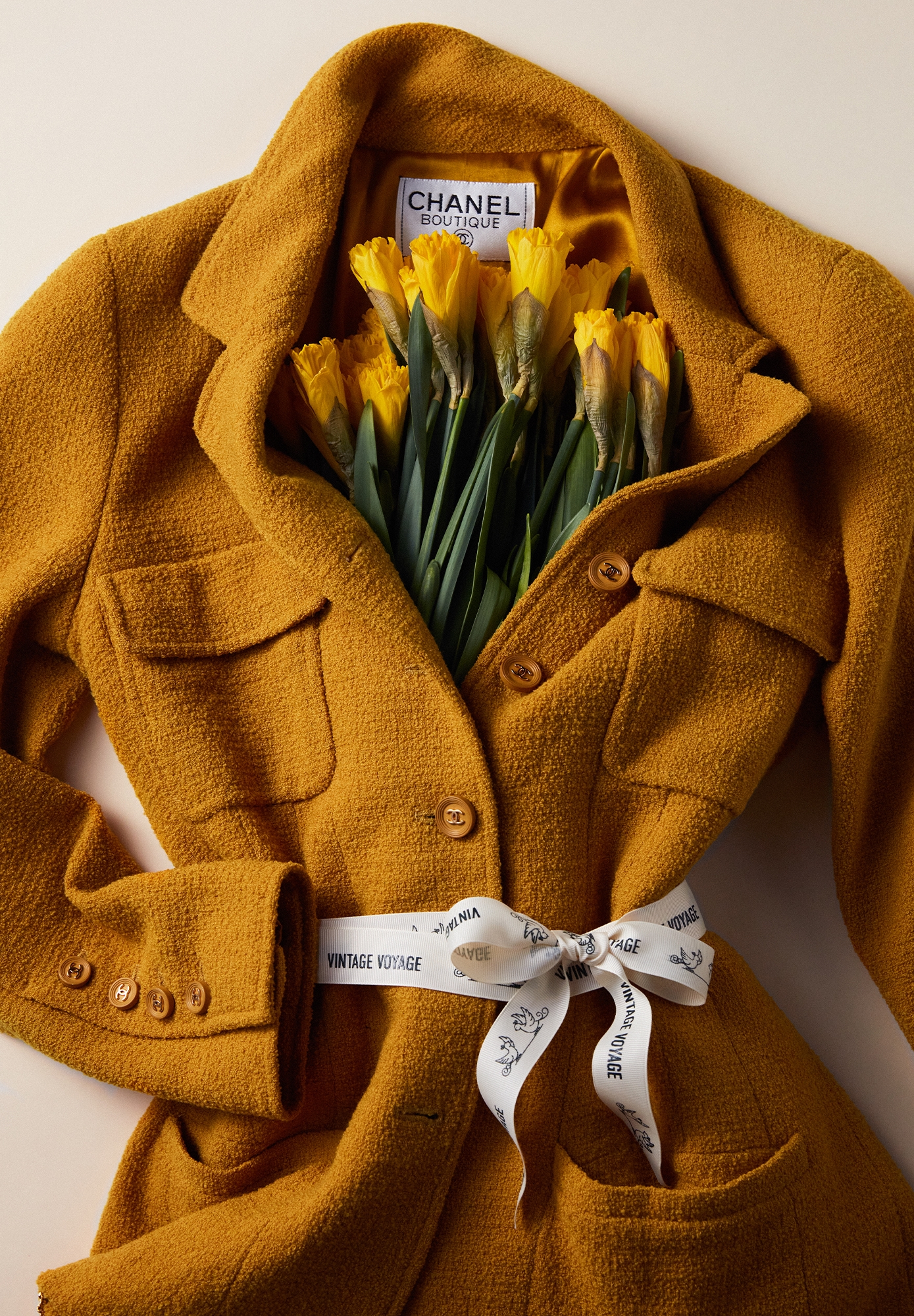 Chanel Mustard Coloured Tweed Jacket