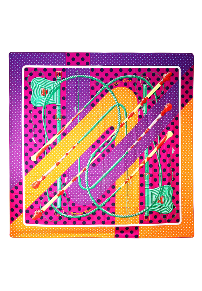 Hermès Clic-Clac a Pois Silk Scarf 140 cm