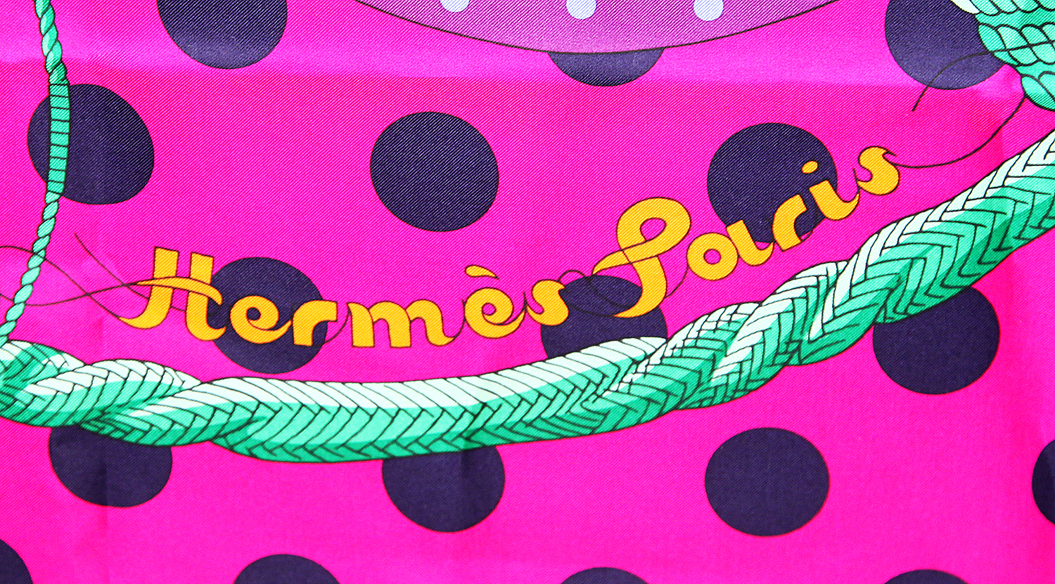 Hermès Clic-Clac a Pois Silk Scarf 140 cm
