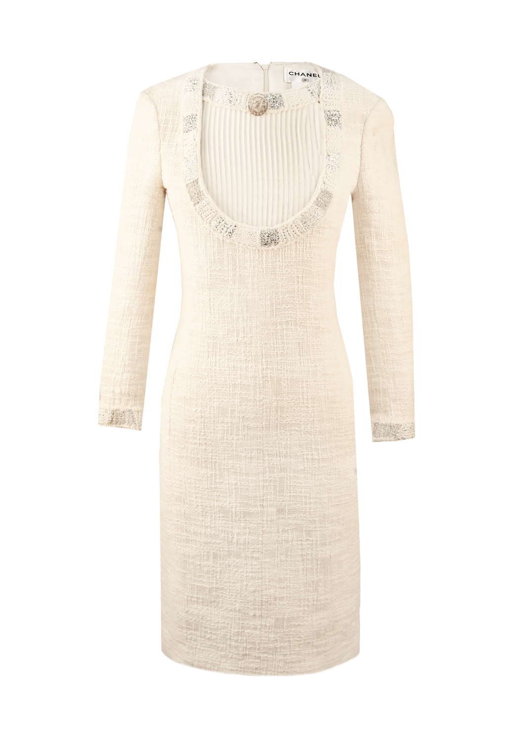 Chanel White Tweed Dress