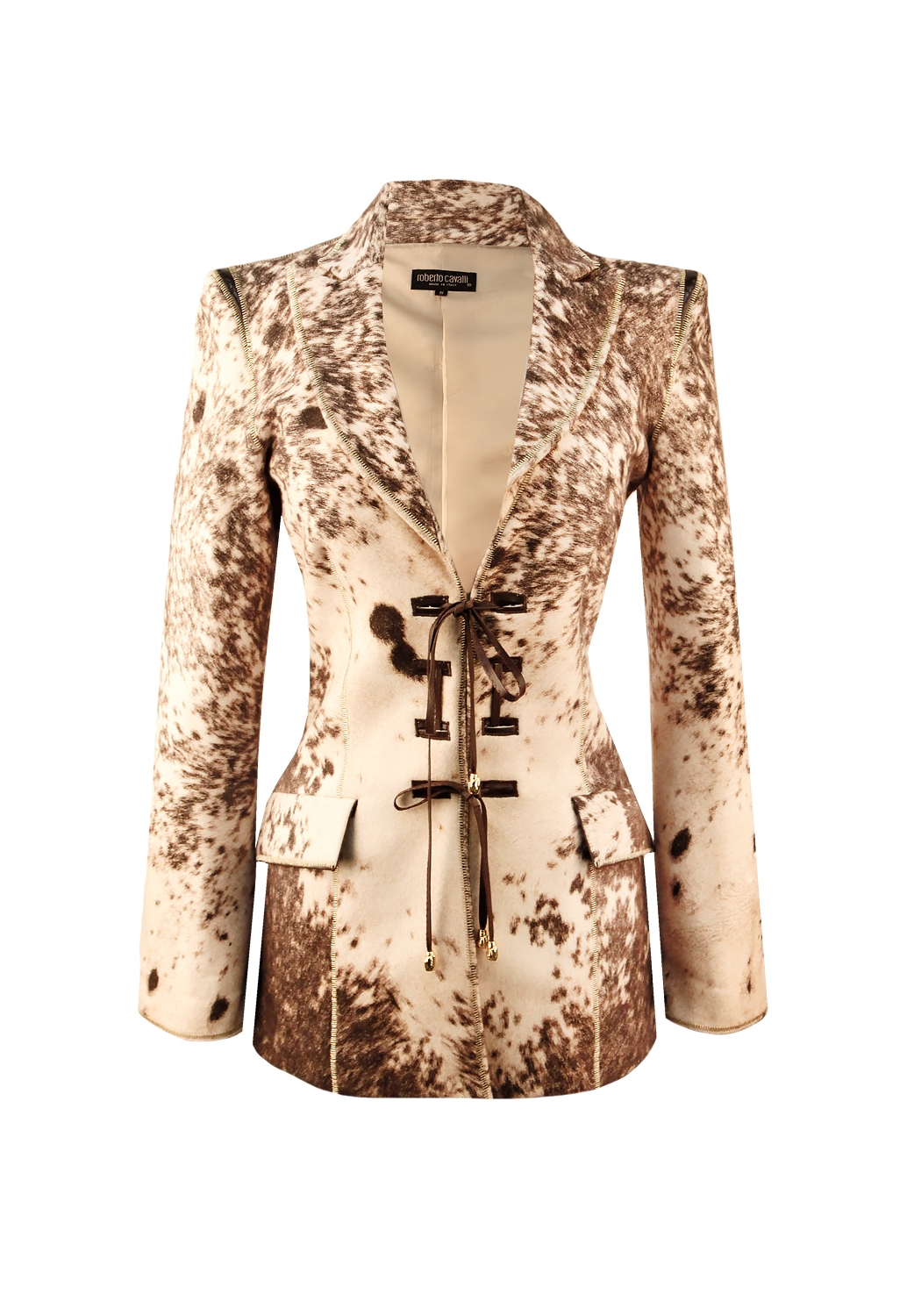 Roberto Cavalli Wool Printed Jacket