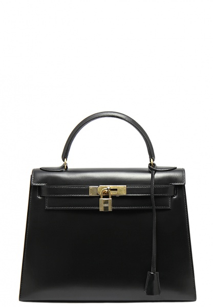 Hermès Kelly 28 Black Box Bag