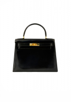Hermès Kelly 28 Black Box Bag