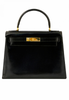 Hermès Kelly 28 Black Box Bag