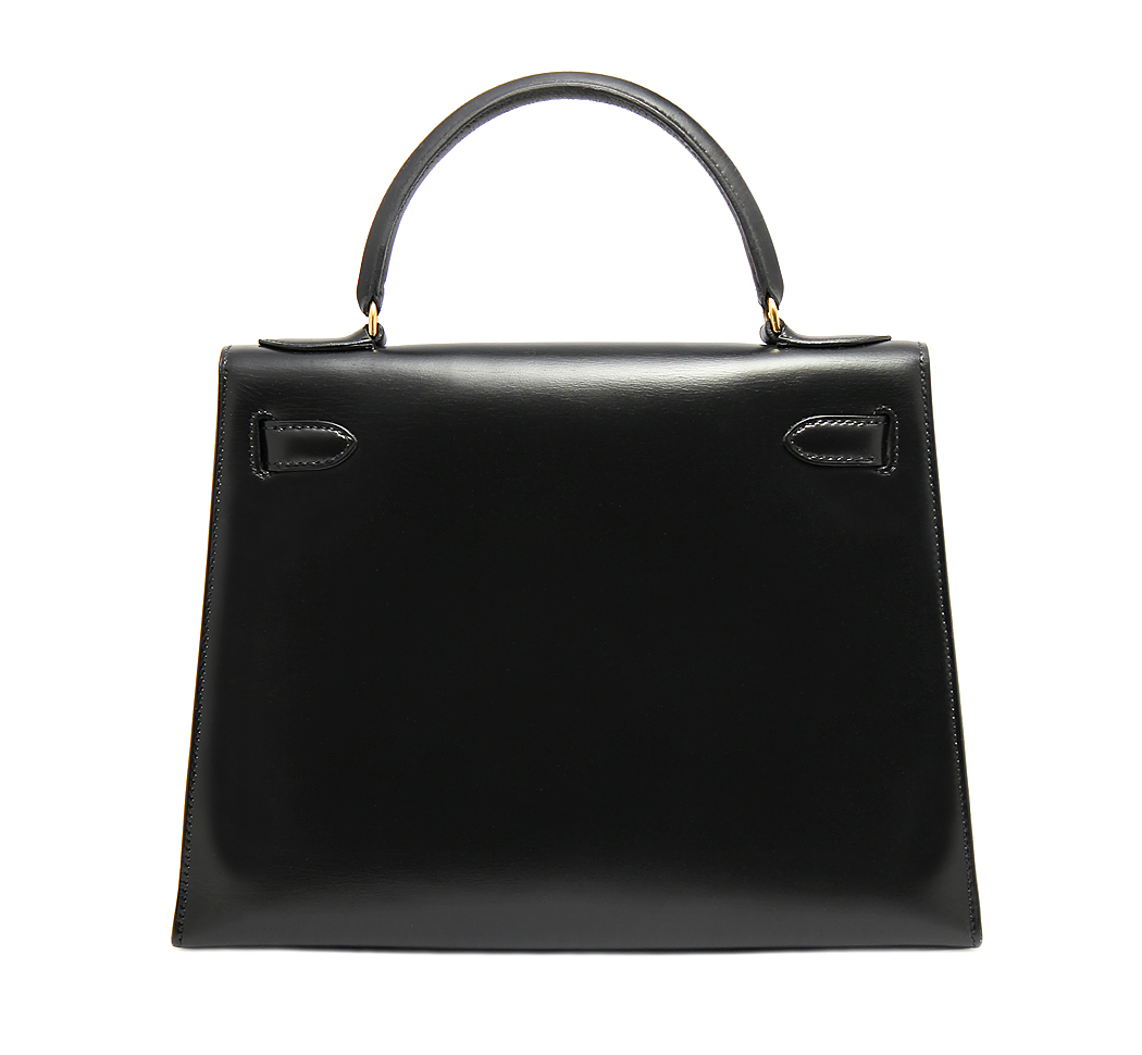 Hermès Kelly 28 Black Box Bag