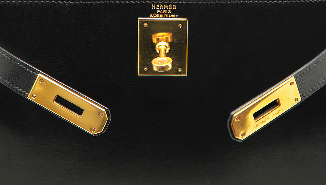Hermès Kelly 28 Black Box Bag
