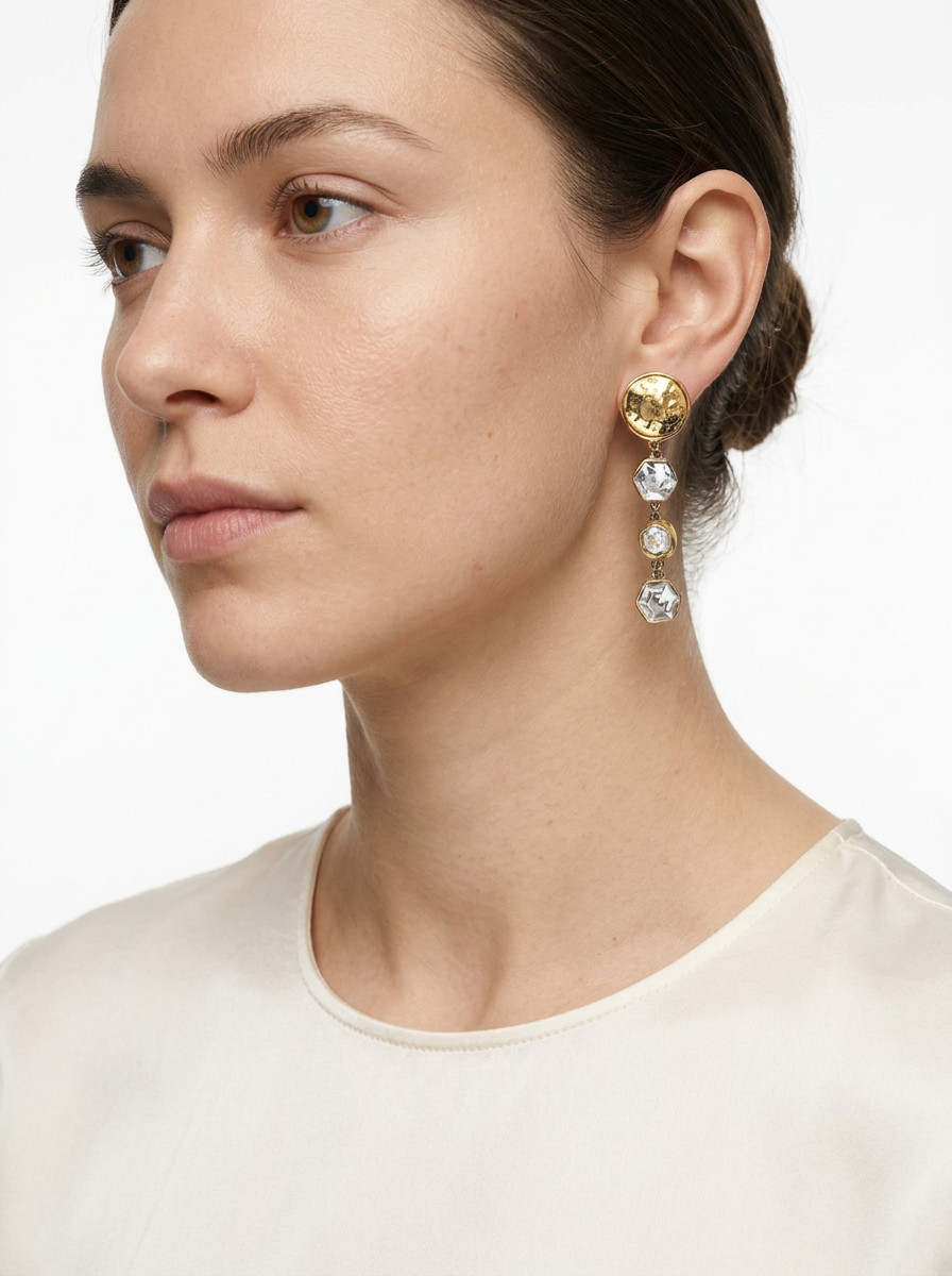 Chanel Clip-on Earrings With Crystals