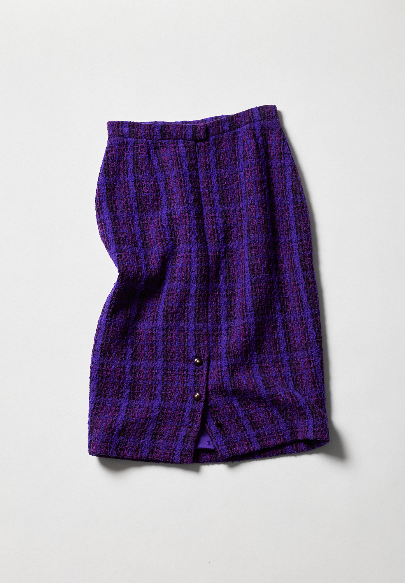 Chanel Plaid Tweed Skirt