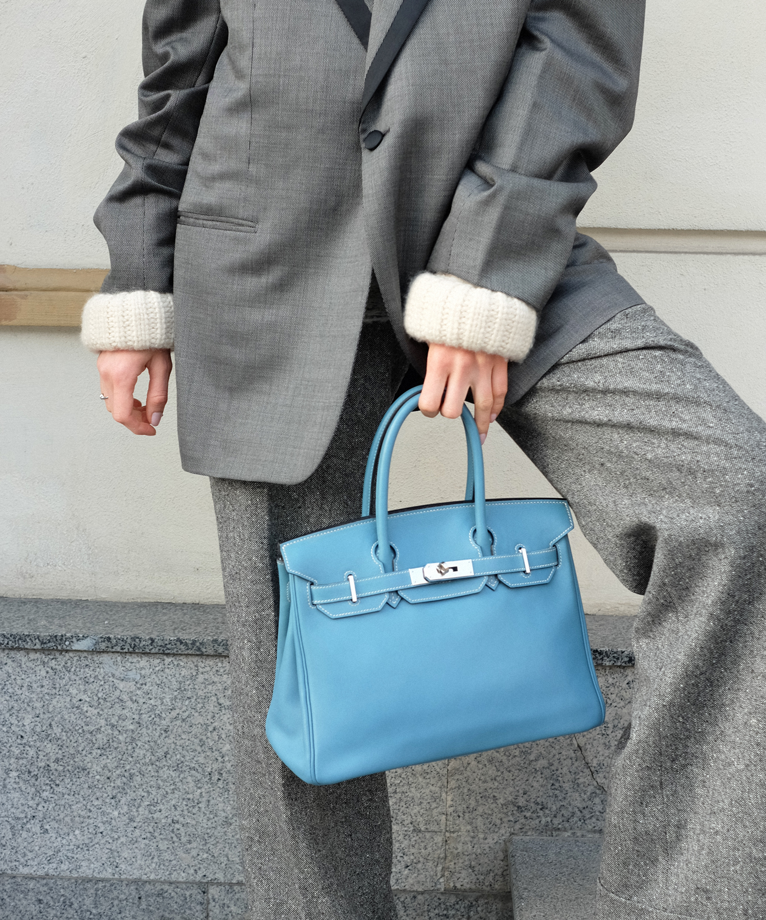 Hermès Birkin 30 Swift Blue Jean Bag