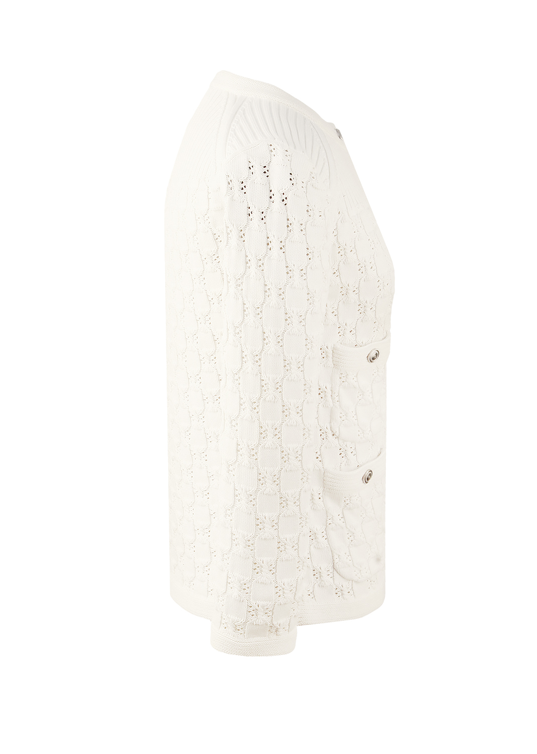 Chanel White Cotton Cardigan