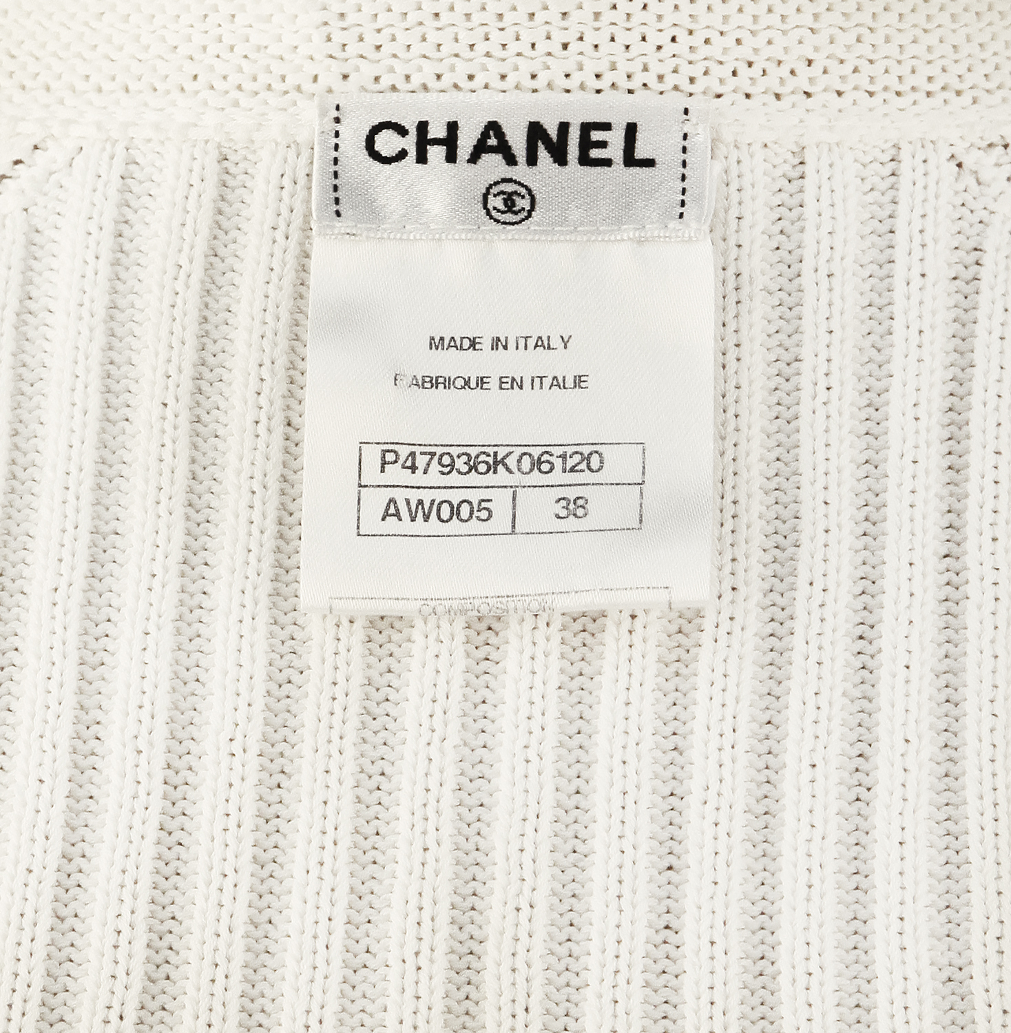 Chanel White Cotton Cardigan