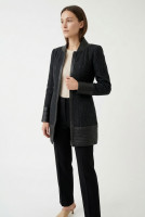 Chanel Leather Inserts Long Jacket 