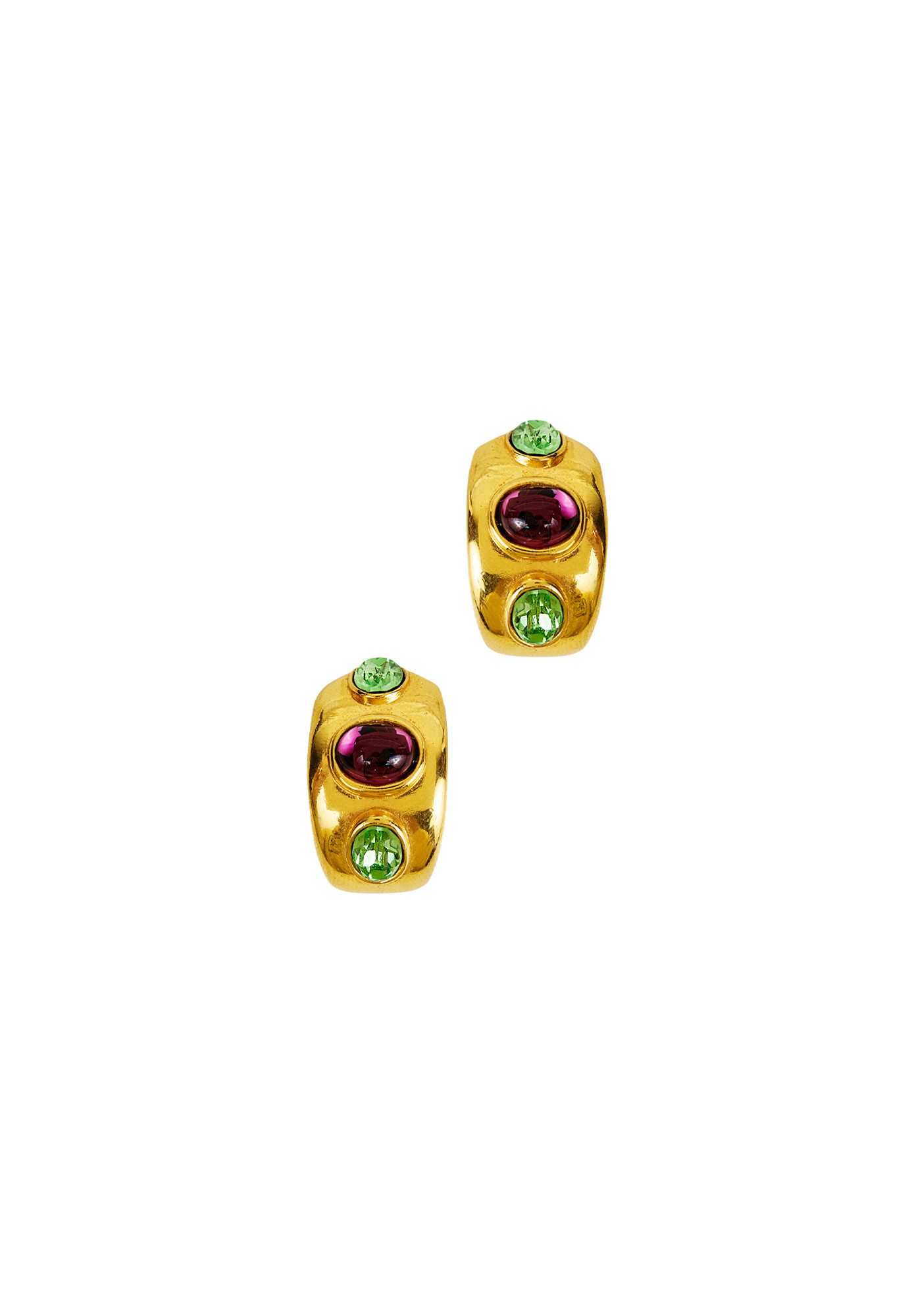 Vintage Clips with Crystals and Cabochon
