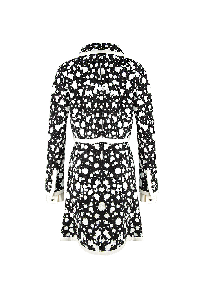 Chanel Black And White Spotted Tweed Suit