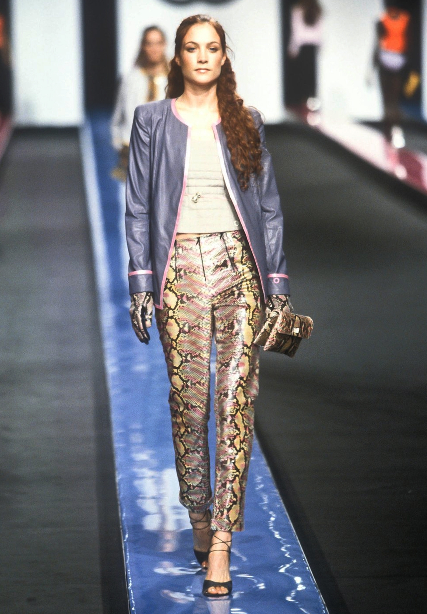 Chanel Leather Trousers With Reptile Print