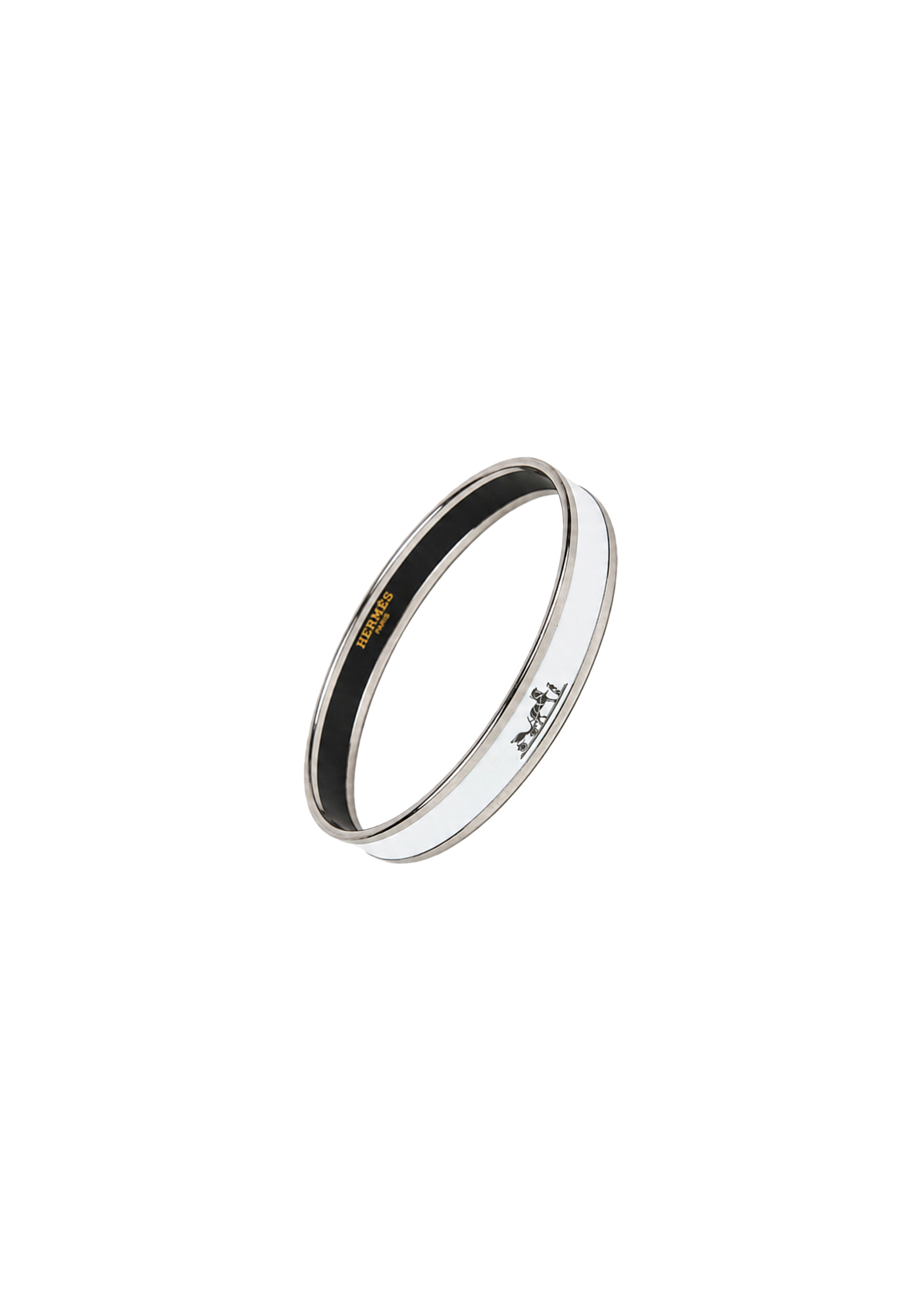 Hermès Calèche White Enamel Bracelet