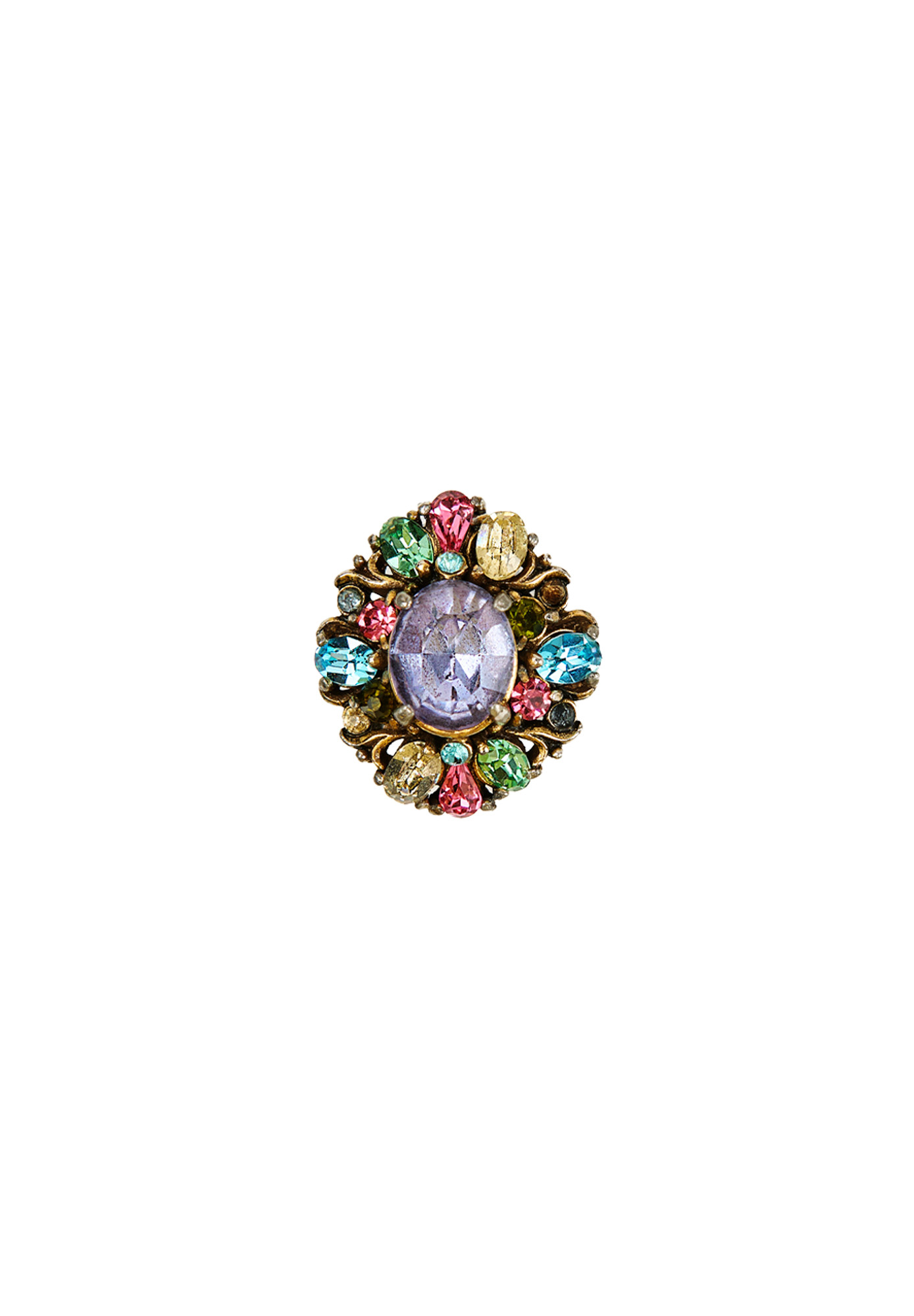 Hollycraft Vintage Crystals Clip-On Earrings