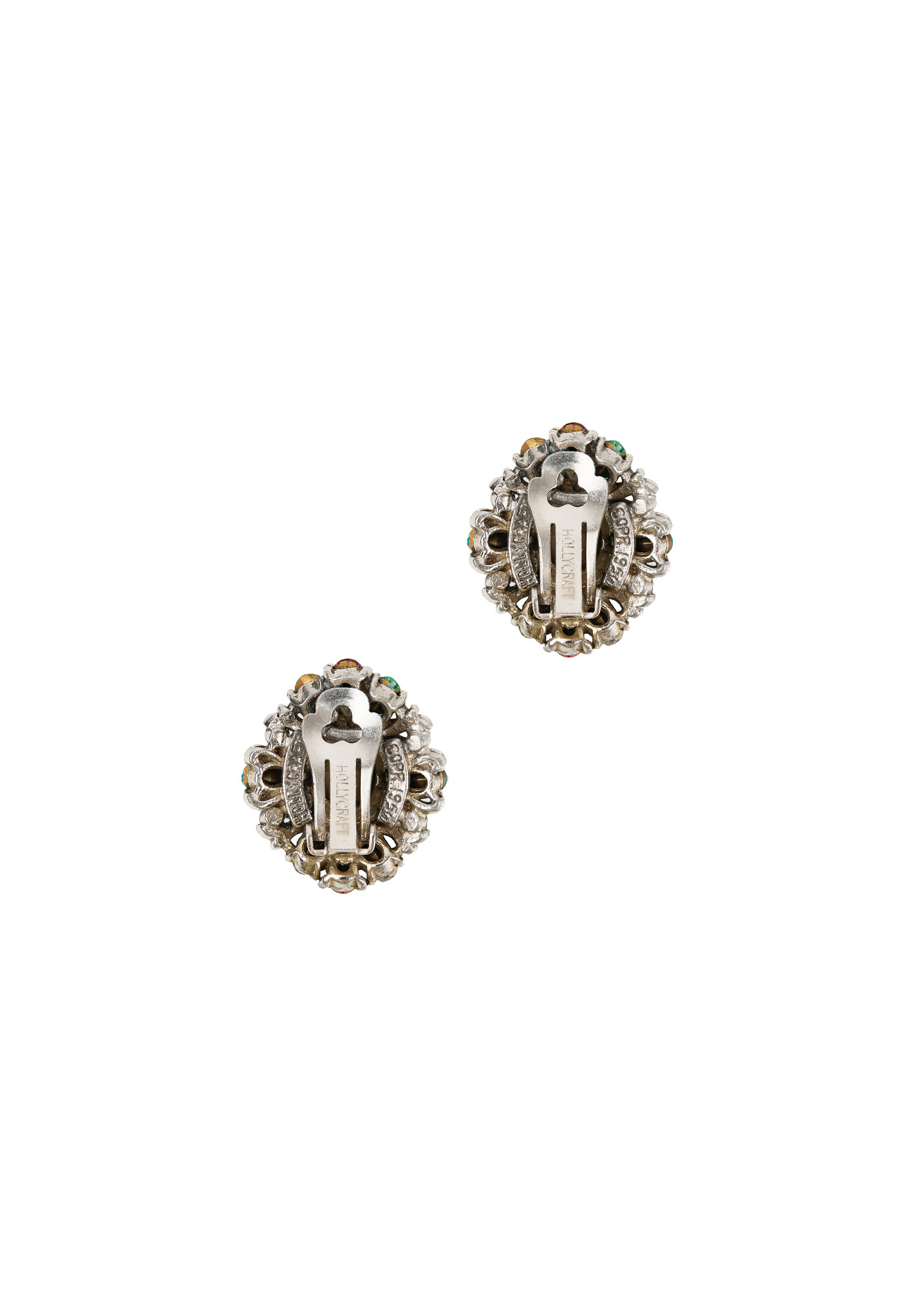 Hollycraft Vintage Crystals Clip-On Earrings