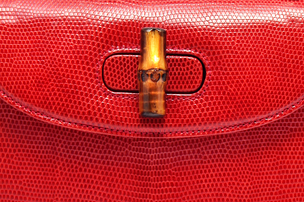 Gucci Bamboo Reptile Handbag