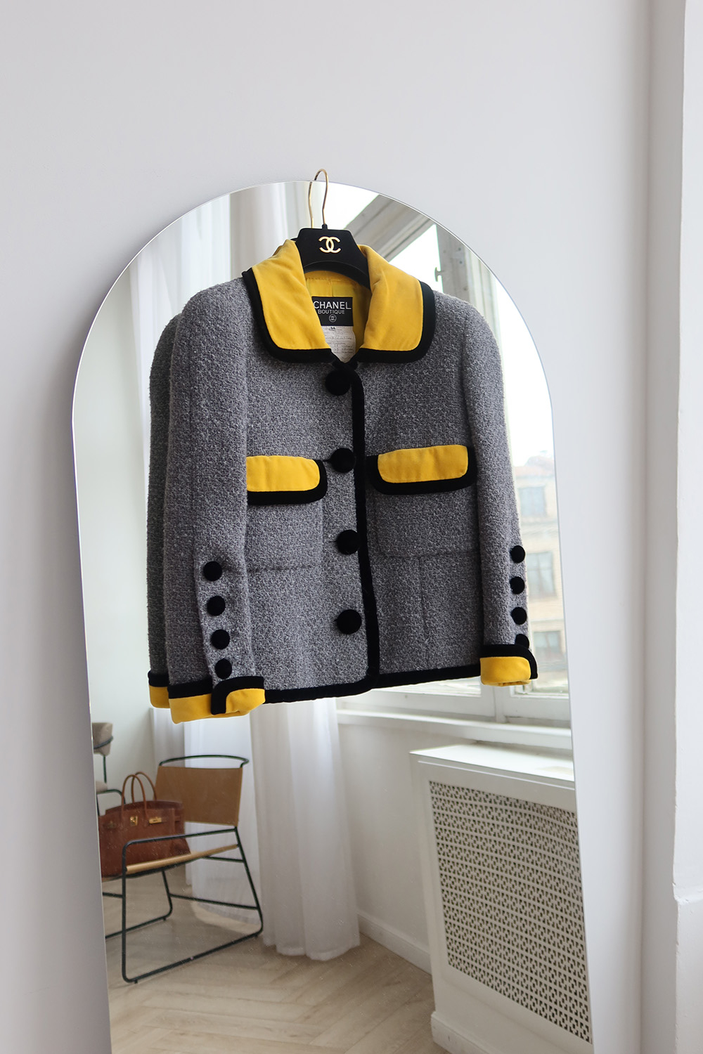 Chanel Gray Trimmed Jacket