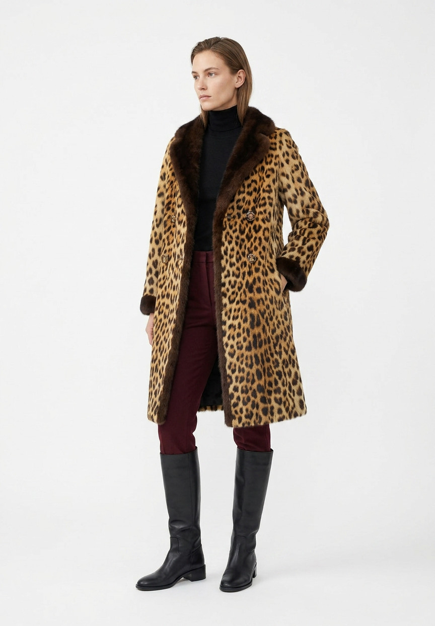 Marcel Georges Leopard Fur Coat