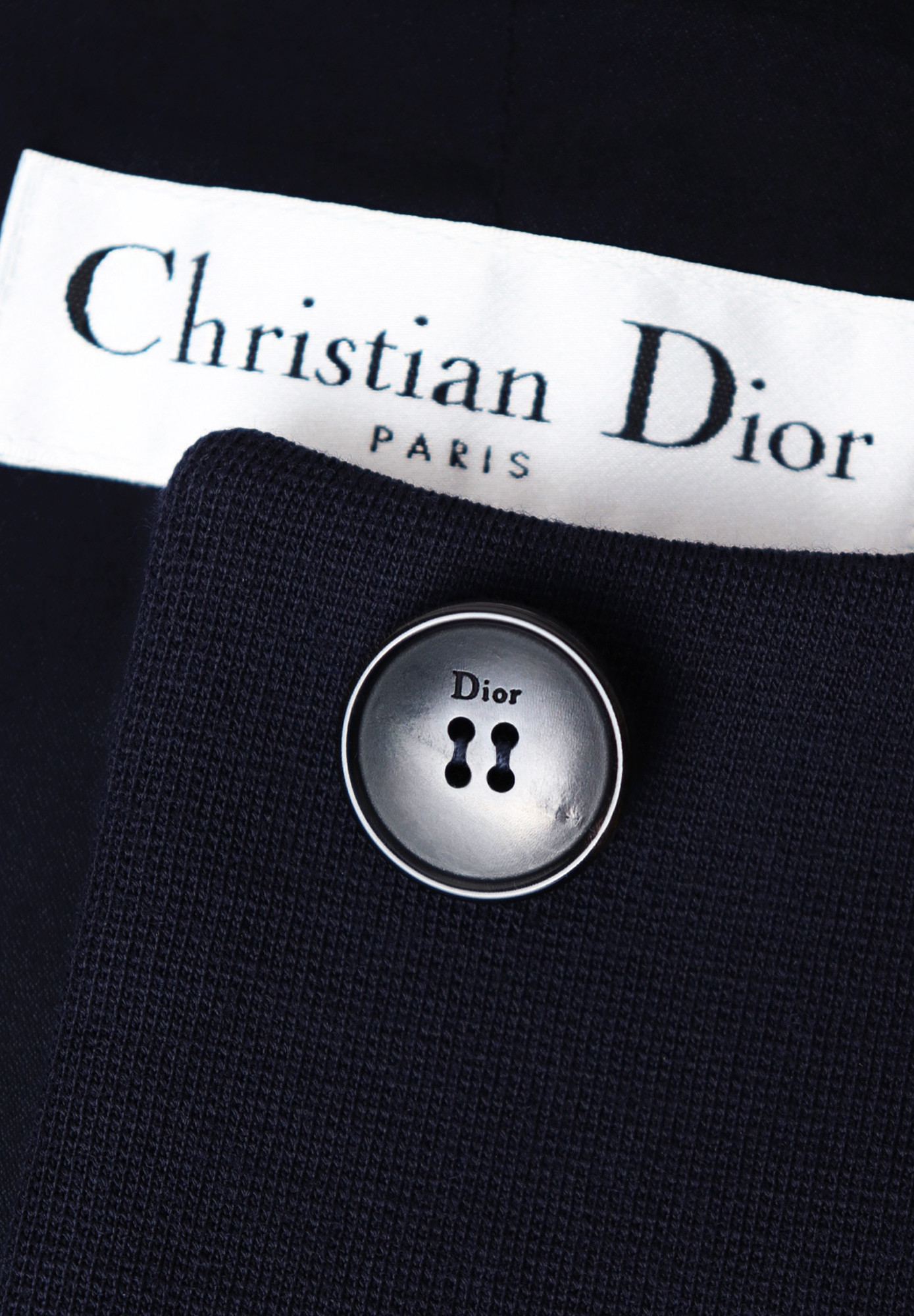 Christian Dior Navy Blue Wool Dress